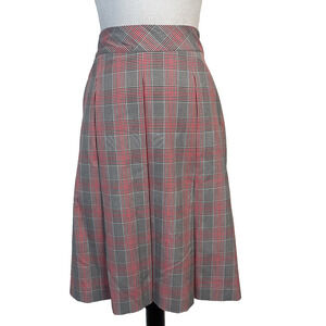 Brooks Brothers Skirt size 6 Red Black Plaid Knee Pleated Career Preppy Suit